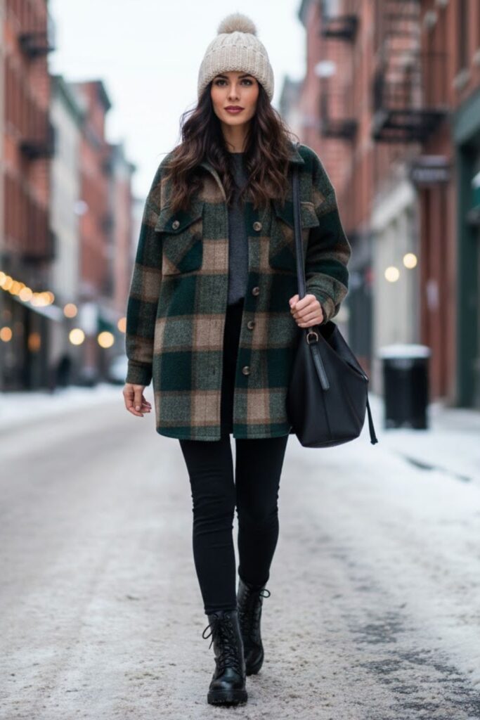 11. Long Shacket and Beanie