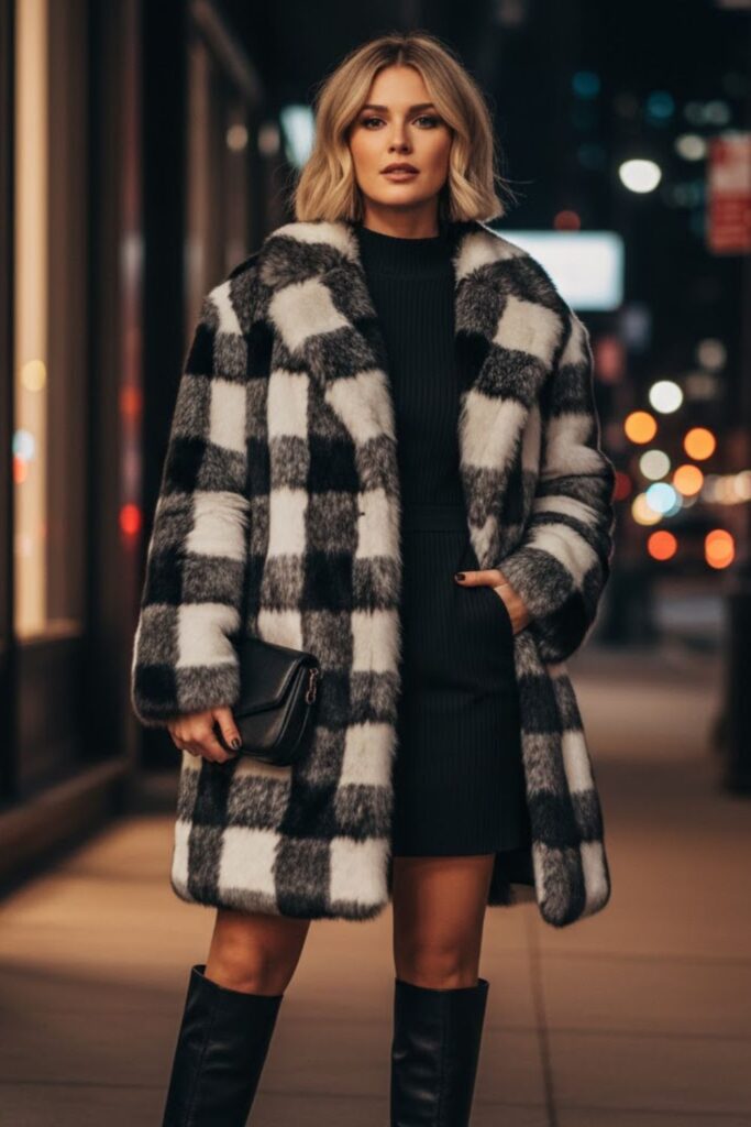 11. Long Sleeve Mini Dress with Statement Coat