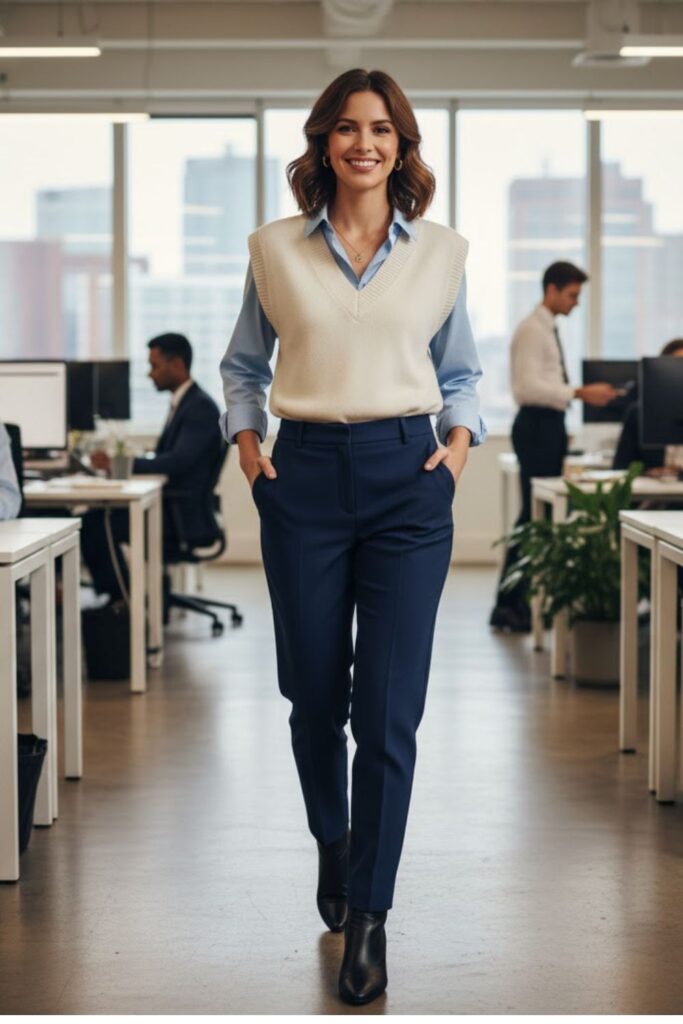 11. Sweater Vest with Shirt