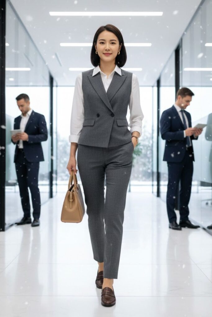 12. Layered Blouse with Vest and Pants