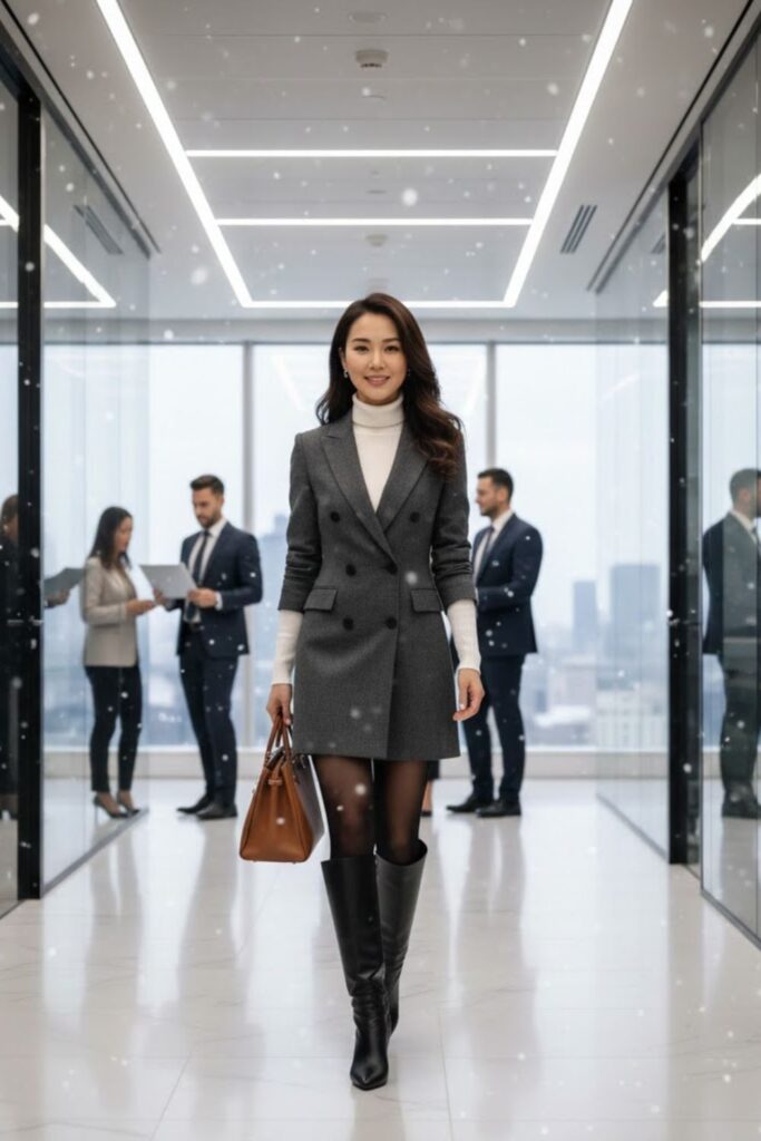 13. Blazer Dress with Turtleneck