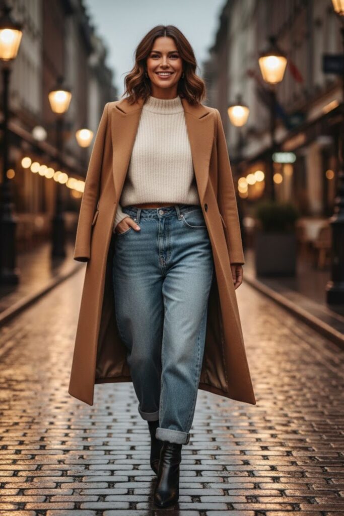 13. Cropped Sweater and Layered Coat