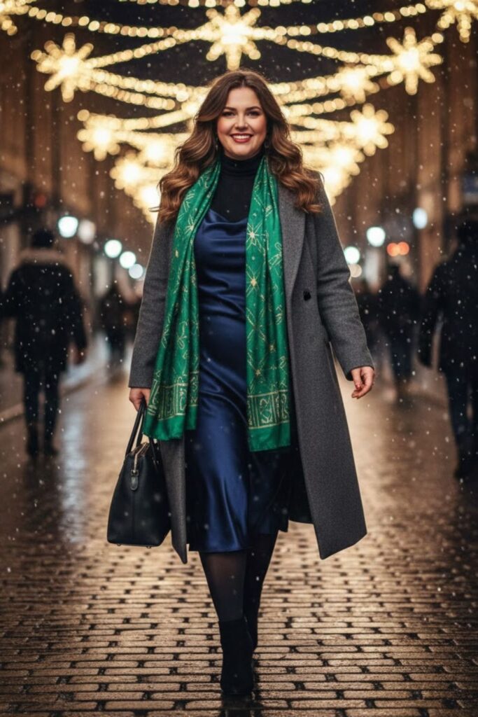 13. Layered Turtleneck with Slip Dress and Coat