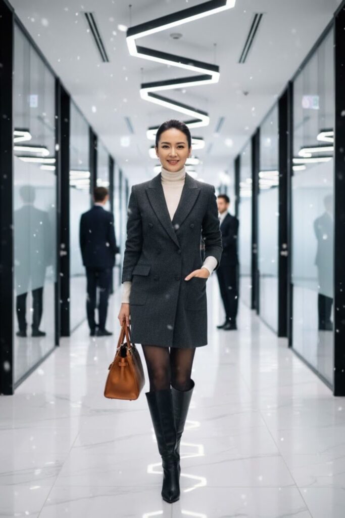 14. Blazer Dress with Turtleneck