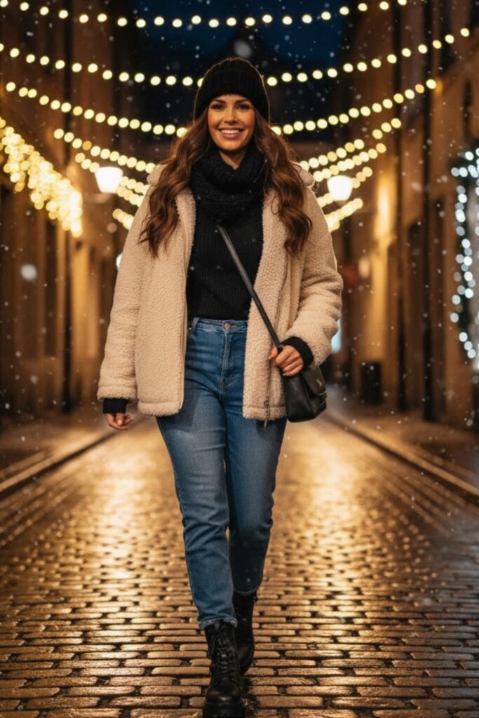 14. Jeans with Sherpa or Fleece Jacket
