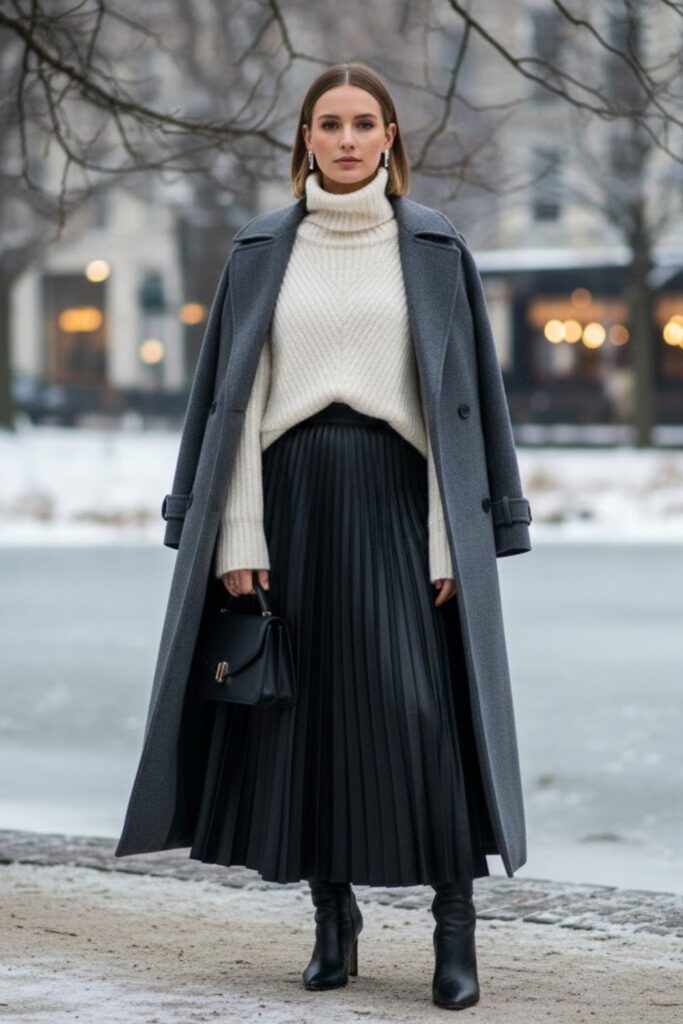 14. Long Coat and Turtleneck