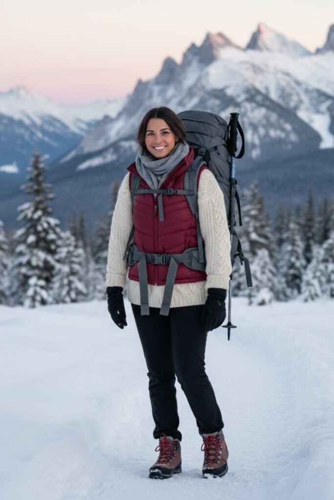 14. Puffy Vest with Thermal Sweater and Tapered Pants