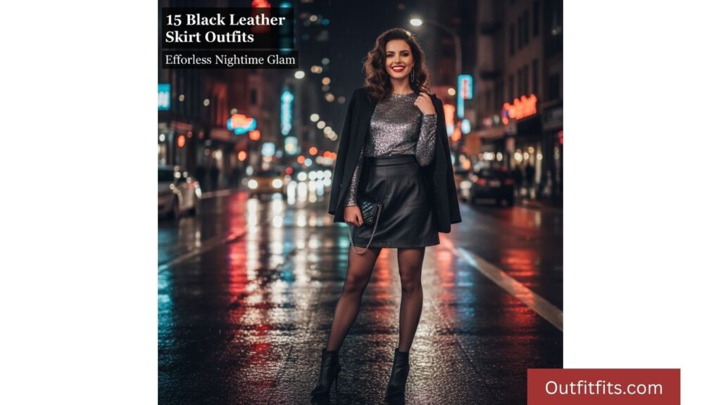 15 Black Leather Skirt Outfit Going Out Ideas