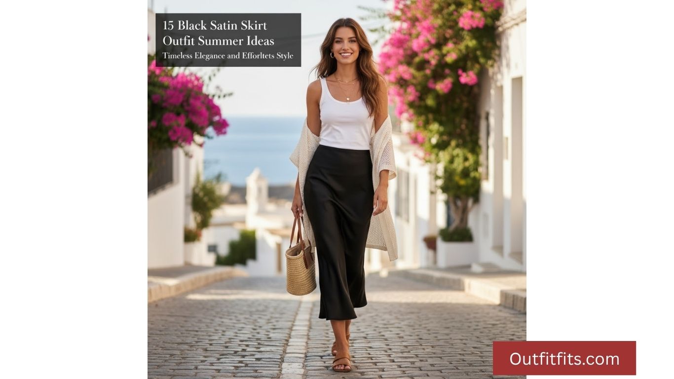 15 Black Satin Skirt Outfit Summer Ideas for Timeless & Effortless Style