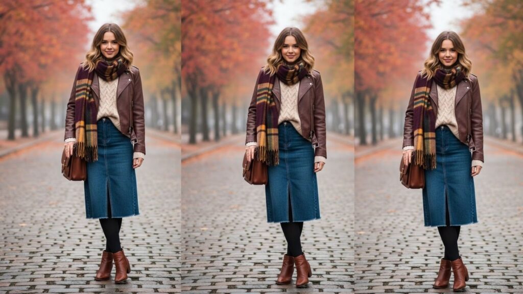 15 Denim Midi Skirt Outfits for Fall