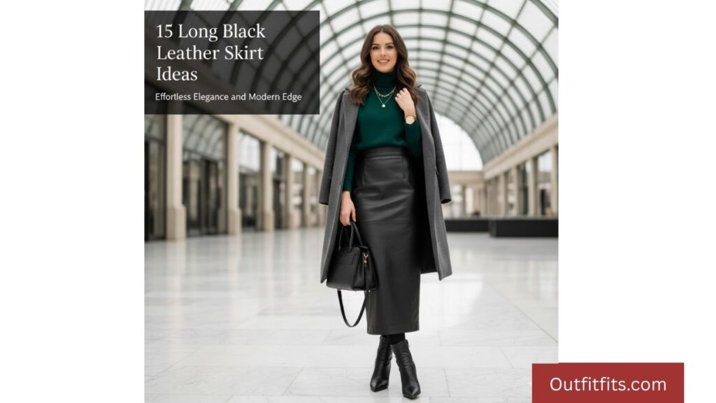 15 Long Black Leather Skirt Outfits