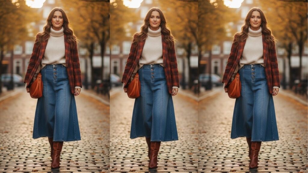 15 Long Denim Skirt Outfit Ideas
