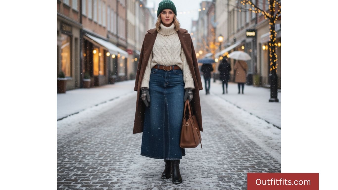 15 Long Denim Skirt Outfit Winter Ideas for Warmth, Style, and Effortless Chic
