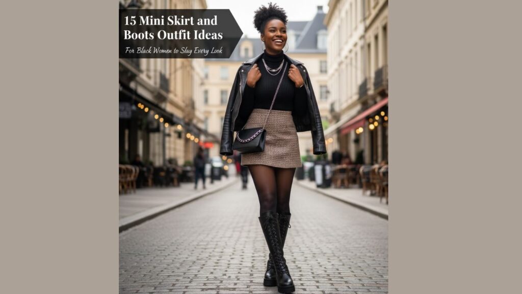 Mini Skirt and Boots Outfits for Black Women