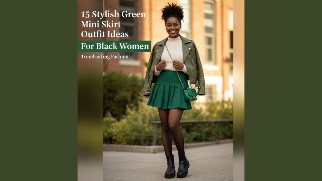 Green Mini Skirt Outfit Ideas for Black Women