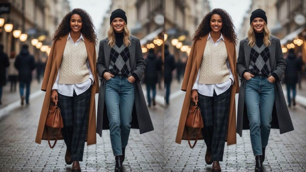 15 Sweater Vest Outfit Women Winter