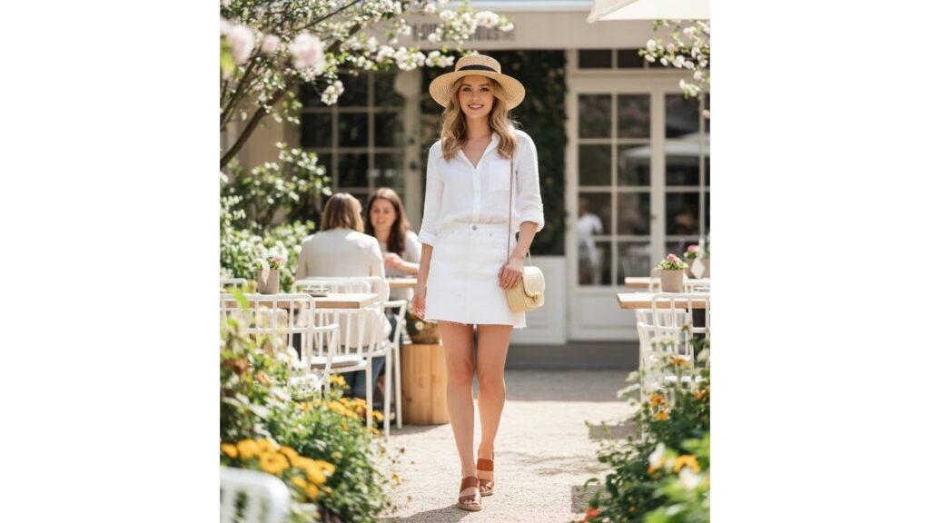 15 White Mini Denim Skirt Outfits