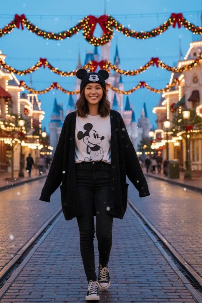 15. Classic Black and White Mickey Look