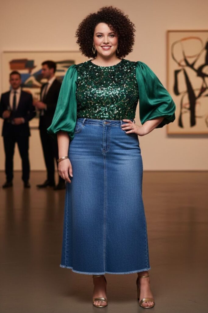 15. Confident Evening Style with a Statement Top