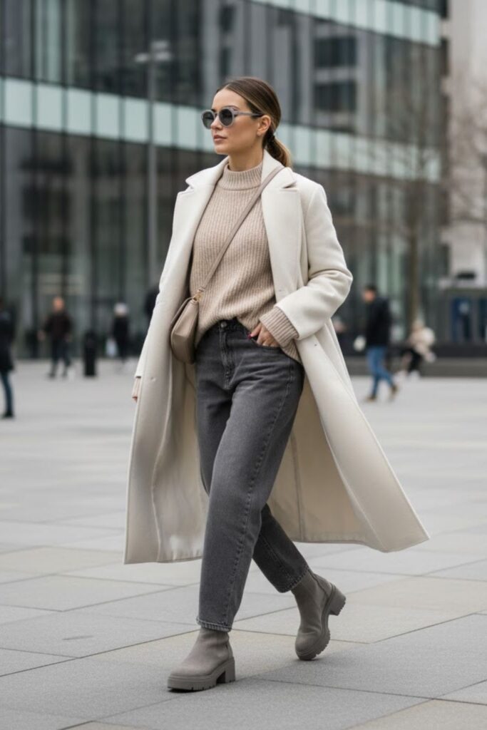 15. Monochrome Baggy Jeans Ensemble