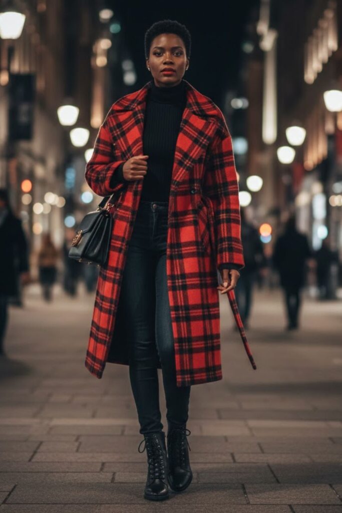 15. Statement Coat with Simple Base Outfit