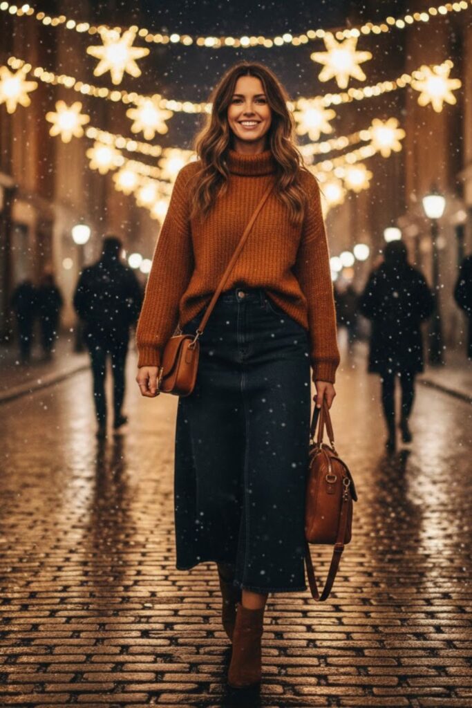3. Cozy Fall Look with a Knit Sweater