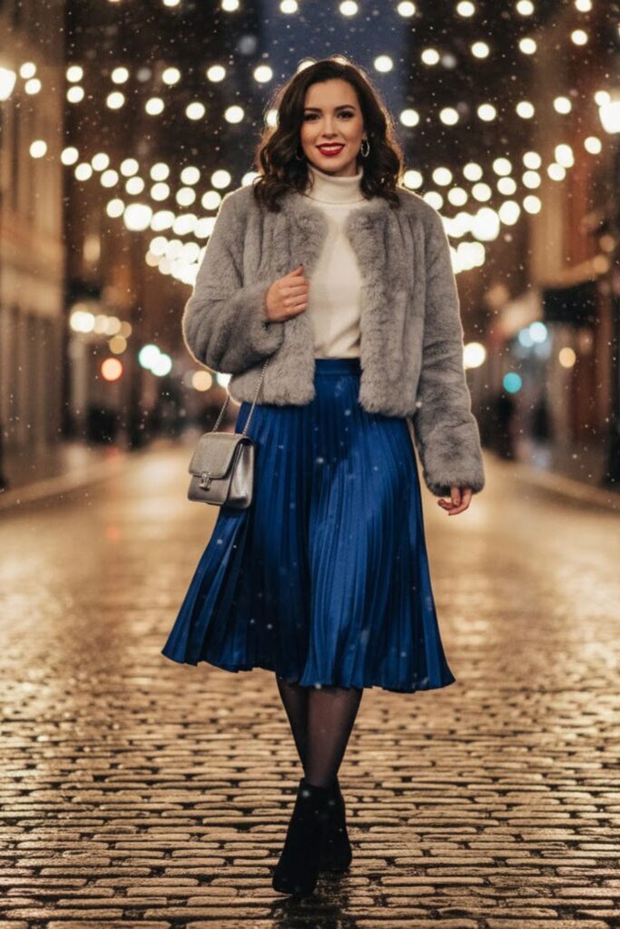 3. Midi Skirt and Turtleneck Combo