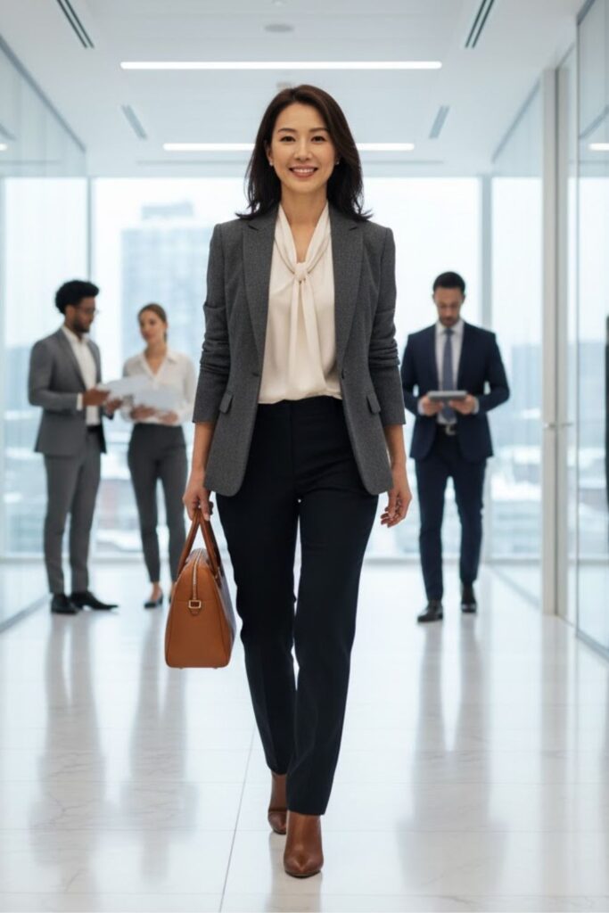 3. Wool Blazer with Dress Pants