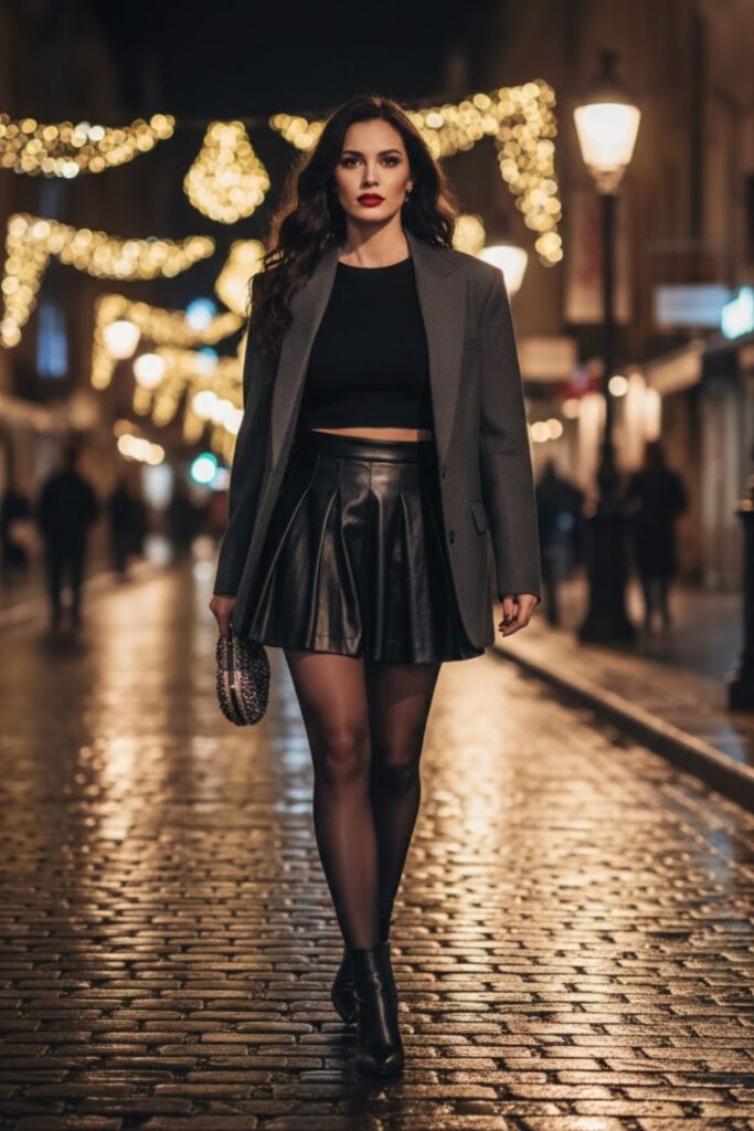 4. Blazer and Crop Top Combo