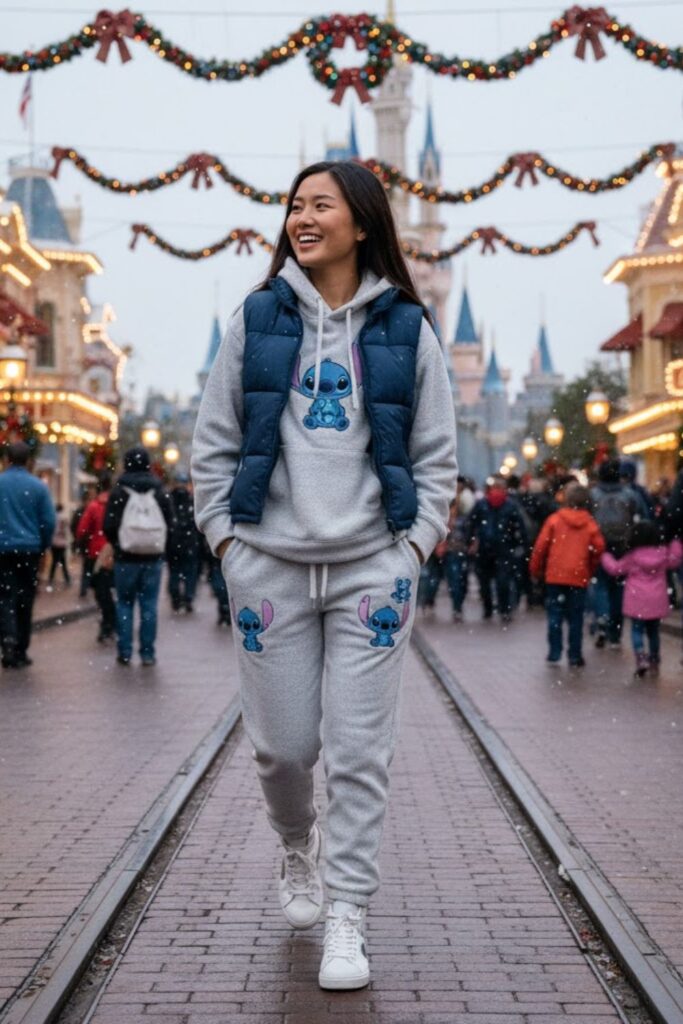 4. Cozy Disney Hoodie and Joggers Set
