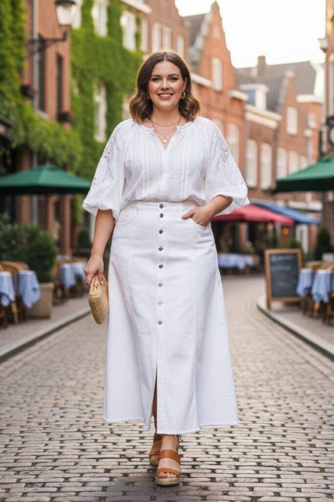 4. Feminine Vibes with a Peasant Blouse