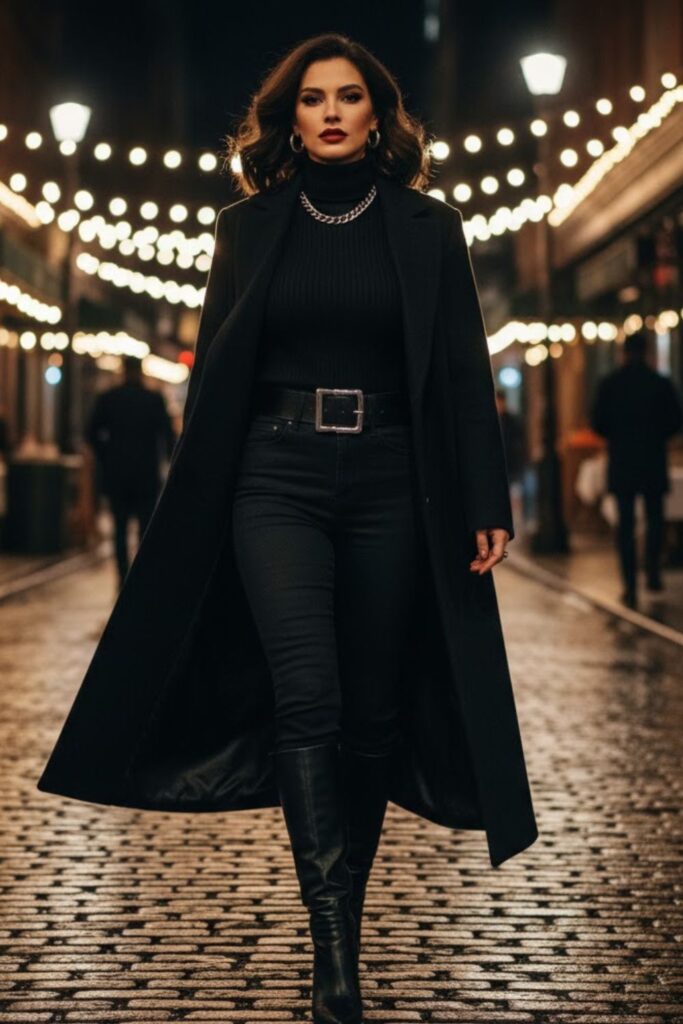 4. Monochrome All-Black Look