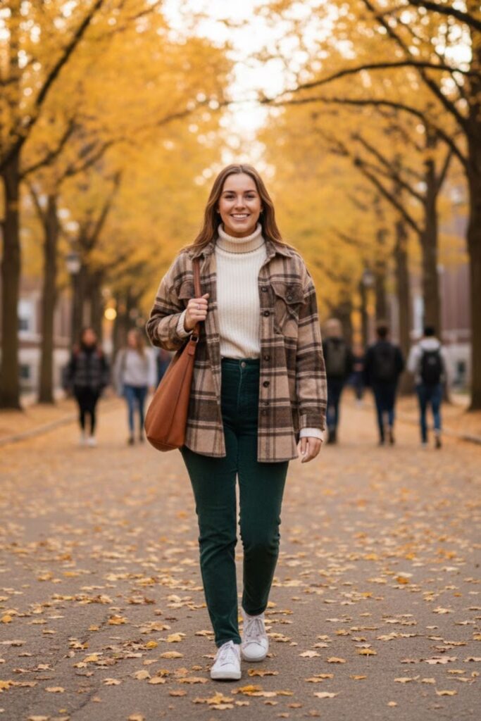 4. Turtleneck with Corduroy Pants