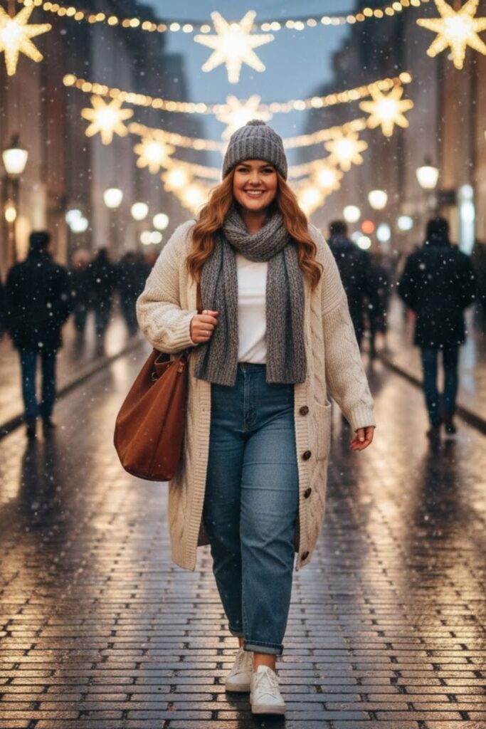 5. Cardigan Layered Over a Basic Tee and Jeans