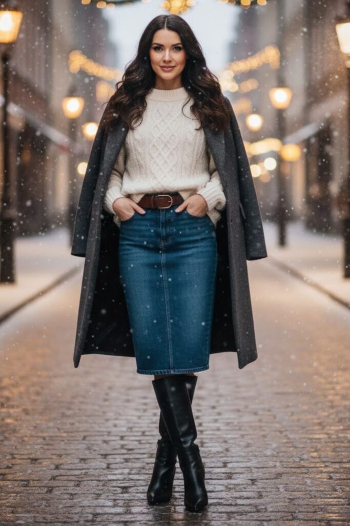 5. Oversized Sweater and Belted Waist