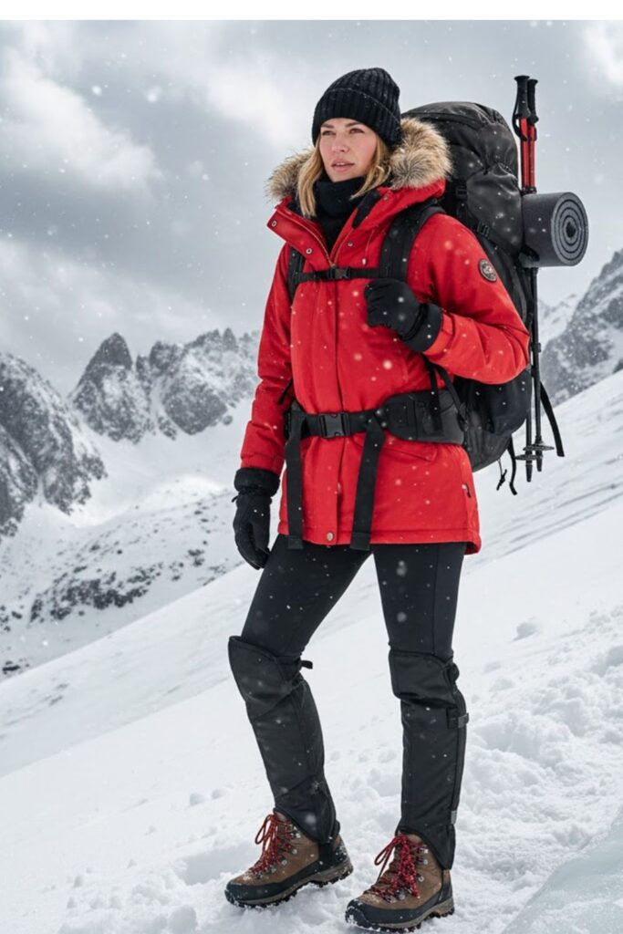 5. Waterproof Parka with Thermal Leggings and Gaiters
