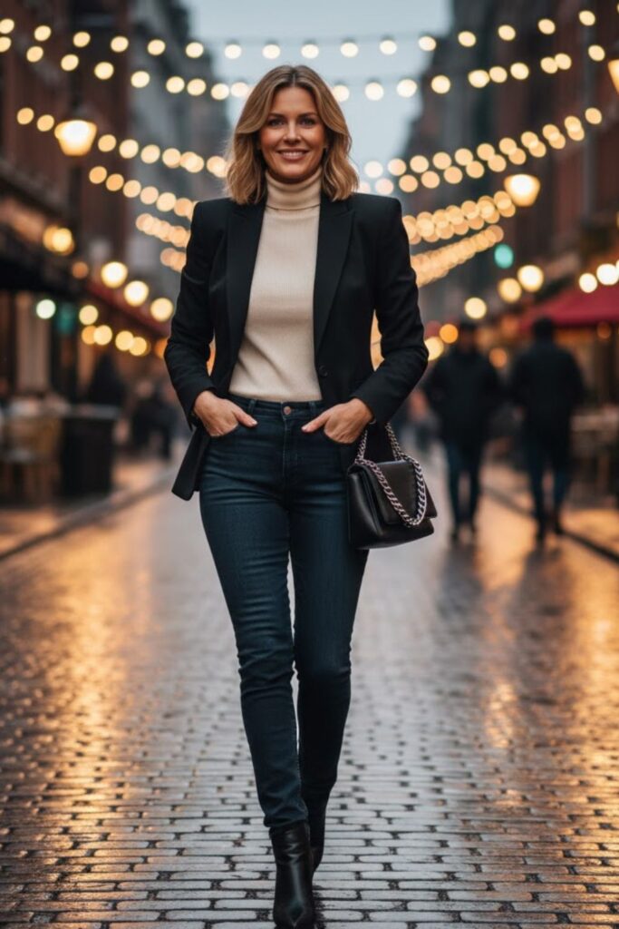 6. Blazer and Jeans Combo