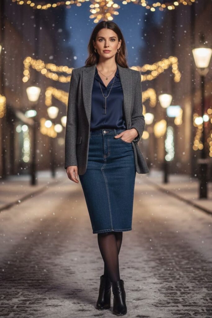 6. Blazer and Tights Combo