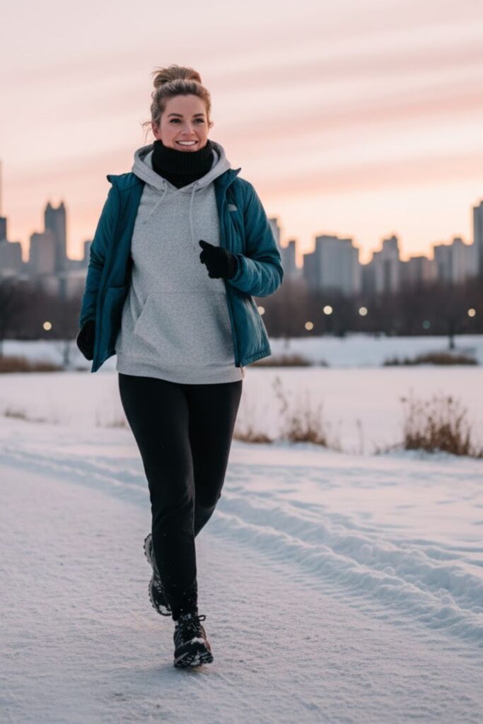 6. Cozy Layered Fleece Look