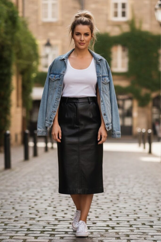 6. Denim Jacket and White Tank