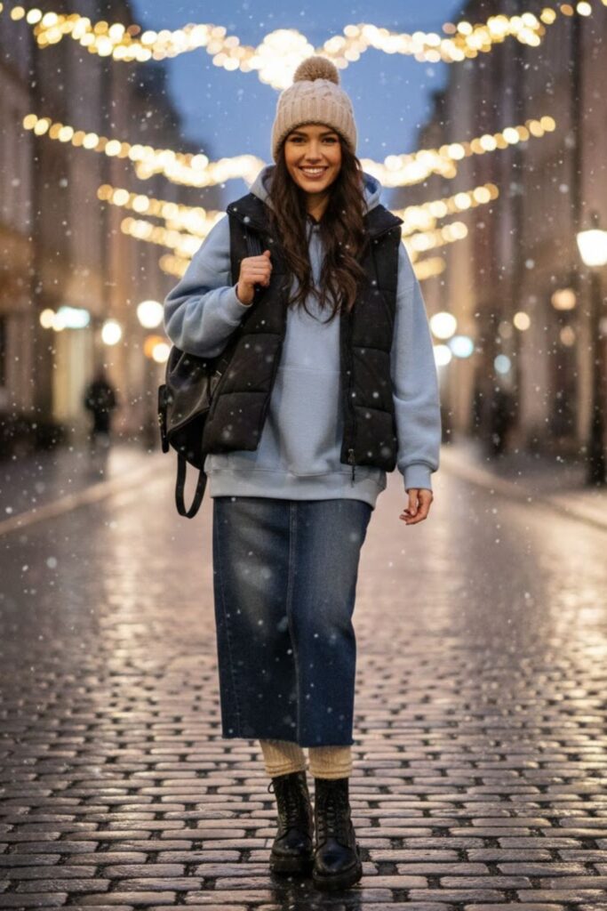 6. Oversized Hoodie and Beanie