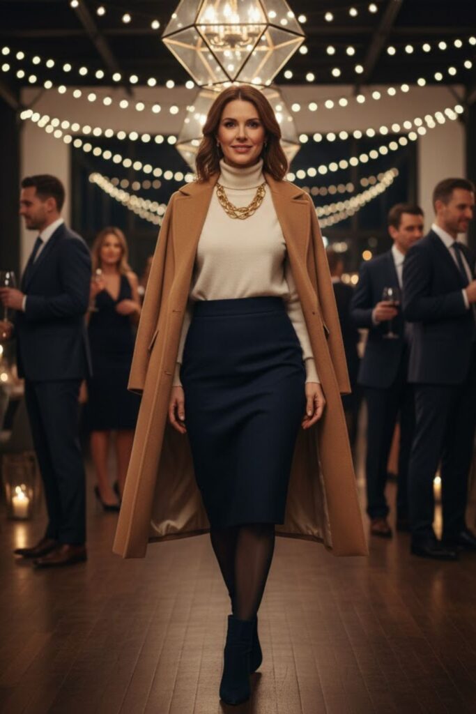 6. Pencil Skirt with Cashmere Sweater