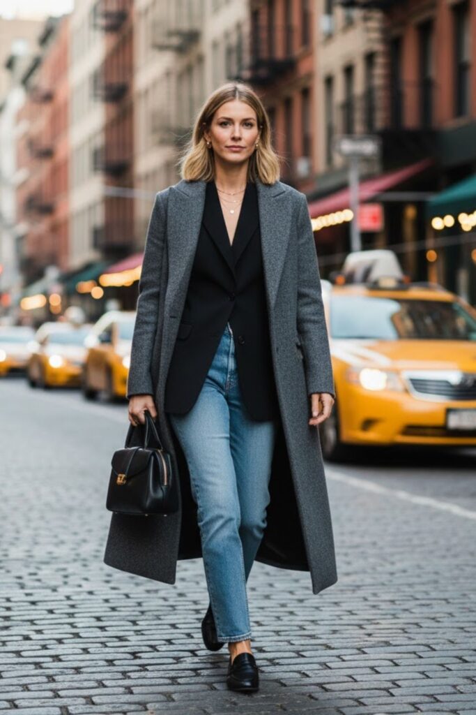 7. Blazer Layered Under a Coat