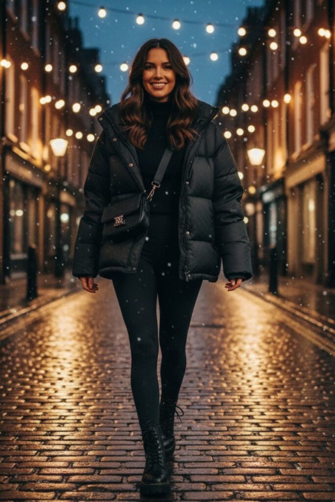 7. Puffer Jacket with Leggings