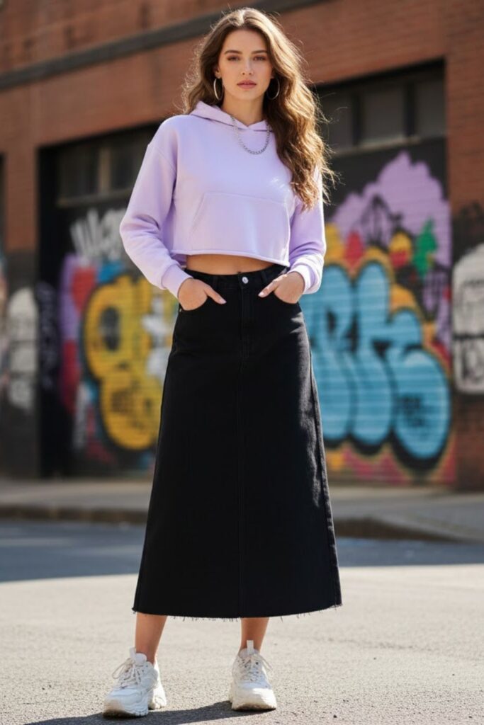 7. Streetwear Edge with a Cropped Hoodie