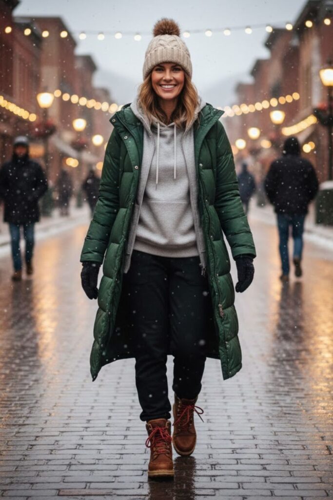 7. Thermal Hoodie with Joggers and Boots
