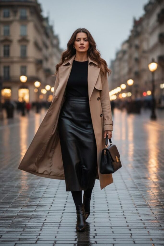 7. Trench Coat and Loafers