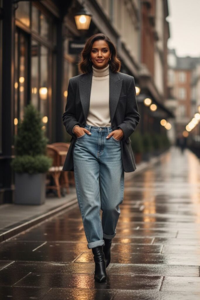 8. Blazer and Heeled Boots