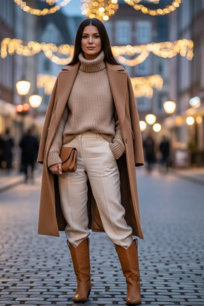 8. Long Coat and Monochrome Layers