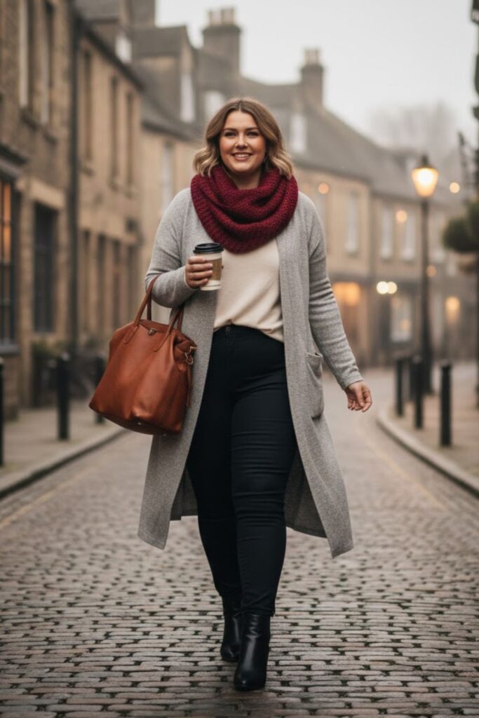 8. Longline Cardigan with Skinny Jeans